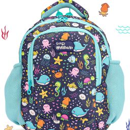 Intelliskills Ocean Animals School Bag with Comfortable Cushion Padding Trendy Spacious Lightweight Blue-  15 Inches-image-43