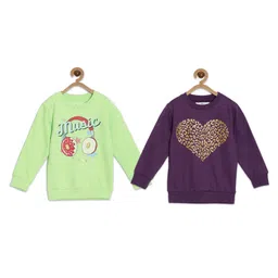 The Mom Store Cotton Pack Of 2 Full Sleeves Heart & Text Printed Sweatshirts - Multi Colour-picture-43