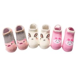 MOMISY Cotton Pack Of 3 Baby Pig & Rabbit Designed Tube Socks - Multi Colour-image-105