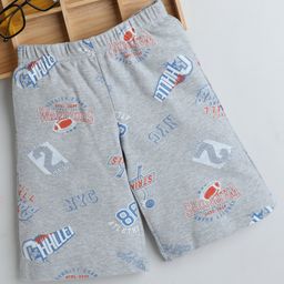 BABY NATION Cotton Warriors Text Printed Shorts - Grey-image-97