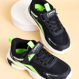 ABROS Colour Blocked Lace Up Shoes - Black & Green-image-89