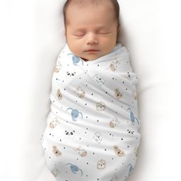 Carerio's Baby Wrapper Ultra-Soft, Breathable & Stretchy Baby Wrap for Newborns & Infants - Sleepy Safari Design Printed-picture-16