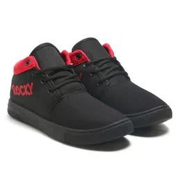 TOMSY CHOICE Rocky Text Designed With Air Cushion Sole Shoes - Black & Red-picture-10