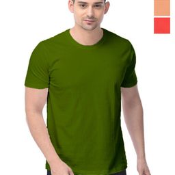 COLOR CAPITAL Unisex Pack Of 3 Solid Round Neck Cotton T-shirts-image-44