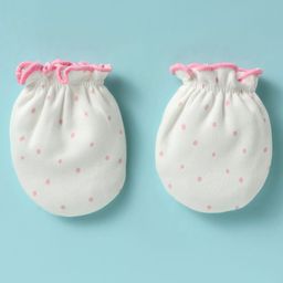 Ben Benny Interlock Knit Cap Mitten & Booties Set with Polka Dots Print White - Diameter 10 cm image 5