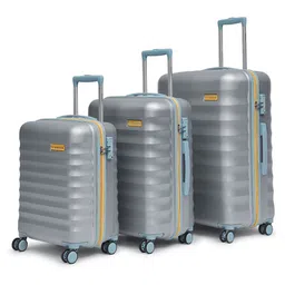 uppercase Striker Hard Luggage Trolley Bag Set of 3 S+M+L Silver-36