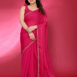 CATCHY FOREVER Embellished Silk Blend Designer Saree-image-29