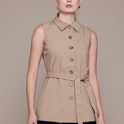 MANGO Waistcoat With Belt-18