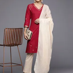 Biba Women Ethnic Motifs Printed Pure Cotton Kurta with Palazzos & Dupatta-picture-30
