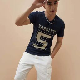 Fame Forever By Lifestyle Navy Cotton Regular Fit Printed T-Shirts-image-61