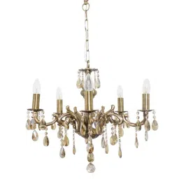 Fos Lighting Candle Lamp Honey Crystal 5 Lights Chandelier - Set of 1-image-9