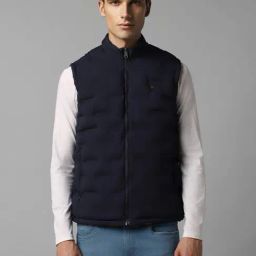Men Casual Navy Solid Jackets-image-46