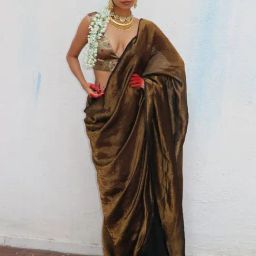 Chidiyaa Black Chandni Raatein Mrinal Handwoven Linen Zari Saree-image-47