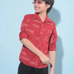 Crimsoune Club Kids Red Printed Full Sleeves Shirt-picture-44