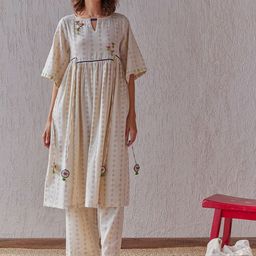 The Yellow Bow Avian Printed Round Neck Tunic With Trousers Co-Ords Set-image-90
