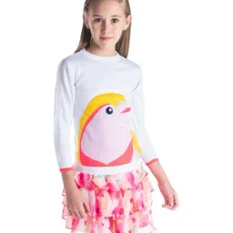Cherry Crumble By Nitt Hyman Kids White Printed Sweater-image-16