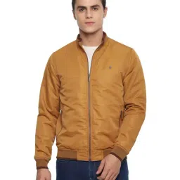 Louis Philippe Yellow Full Sleeves Mock Collar Jacket-image-11