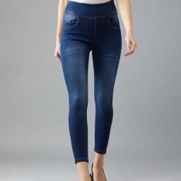 DOLCE CRUDO Blue High Rise Denim Jeggings-image-73