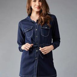 DOLCE CRUDO Navy Full Sleeves Jacket-image-47