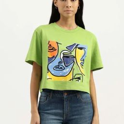 United Colors of Benetton Green Printed T-Shirt-image-10