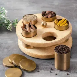 Nestroots Masala box for kitchen Masala dani spice rack containers Storage Organizer box 5 Jars-15