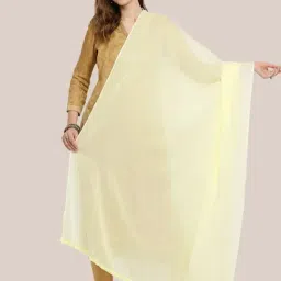 Dupatta Bazaar Lemon Yellow Cotton Dupatta-13