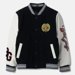 Blue Giraffe Boys Navy Blue Color Block Pattern Jacket-18