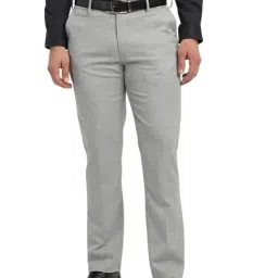 Allen Solly Grey Blended Slim fit Solid Trousers-image-25