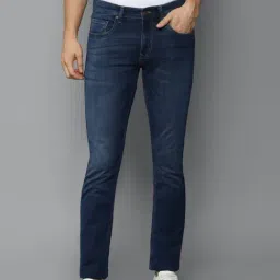 Louis Philippe Jeans Navy Blue Cotton Slim Fit Jeans-image-92