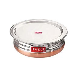 HAZEL Silver Stainless Steel 22.5 cm Non-Induction Urli (2.1 L)-42