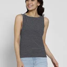 American Eagle Black Regular Fit Striped Tank Top-image-41