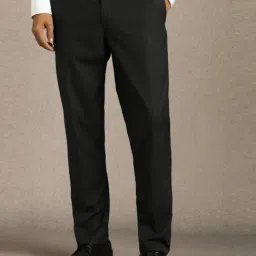 Louis Philippe Black Slim Fit Texture Trousers-picture-38
