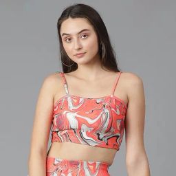 Kotty Multi Viscose Rayon Print Crop Top-picture-3