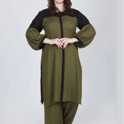 LASTINCH Olive & Black Rayon printed Kurta-image-98