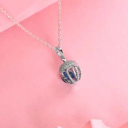Clara 925 Silver Platinum Plated Acorn Blue Solitaire Pendant Chain Necklace Unique Gift for Women-image-58