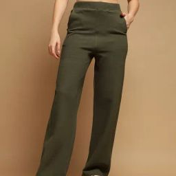 FEMEA Olive Cotton Blend Solid Trackpants-picture-20