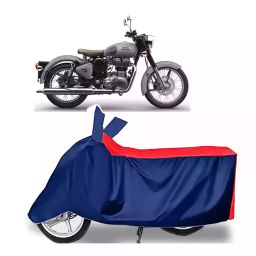 Auto Pearl Two Wheeler Cover with Bag for Royal Enfield Classic Gunmetal BS6, Red & Blue-image-69