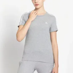 adidas Grey Cotton Striped Sports T-Shirt-image-51