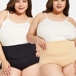 Secrets By ZeroKaata Black & Beige Plain Shapewear-image-20