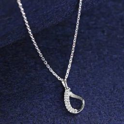 Clara 925 Silver Platinum Plated Swiss Zirconia Raindrop Pendant Chain Necklace Gift for Women-image-48