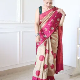 KALINI Ethnic Motifs Woven Design Pure Silk Banarasi Saree-image-52