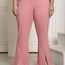 theRebelinme Women Straight Fit High-Rise Easy Wash Pleated Trousers Plus Size-image-67