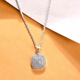 Clara 925 Silver Platinum Plated Swiss Zirconia Queen of Diamonds Pendant Chain Necklace for Women-image-31