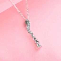 Clara 925 Silver Platinum Plated Swiss Zirconia Wave Pendant Chain Necklace Gift for Women-image-19