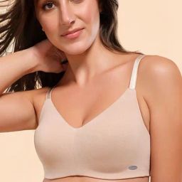 Enamor Beige Non Wired Non Padded T-Shirt Bra-18