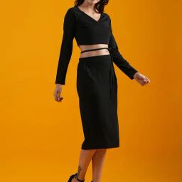 Globus Black Midi Co-Ord Set-image-47