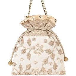 Rocia White Embroidered Small Potli-picture-2