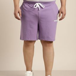 Sztori Men Plus Size Lavender Typography Shorts-22
