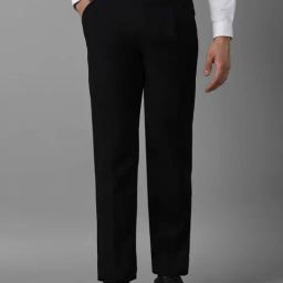 Louis Philippe Black Regular Fit Trousers-picture-40