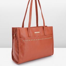 Caprese Solid Regular Structured Shoulder Bag With Studded Detail image 2